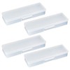 JIHUOO 4 Pcs Plastic Storage Personal Box for Nail Clear