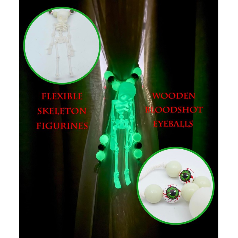 Halloween Curtain Tiebacks Glow in The Dark Skeleton Curtain Holders