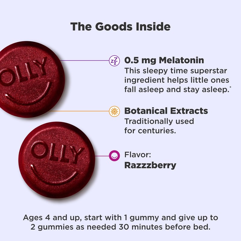 OLLY OLLY Kids Multivitamin + Probiotic and Sleep Gummies, 120