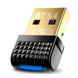 USB Bluetooth 5.4 Adapter für PC, Mini Dongle mit Realtek Chip, Plug & Play für Windows 11/10/8.1/7, Unterstützt 7 Geräte, Hochwertiger Sound, BLE+EDR, für Tastatur/Maus/Drucker/Gamepad
