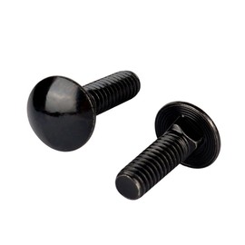 VAMUOEFL 5/16-18 x 3/4" Carriage Bolts Screws Black Finish, Round Head Square Neck, 304 Stainless Steel 18-8, UNC Full Machine Coarse Thread, 10Pcs