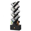 SHEEPAM 8 Tier Tree Bookshelf with Drawer, Free Standing Wood