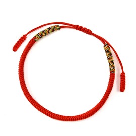 QianSiLi Tibetan bracelet, red, handmade Tibetan luck bracelet, ladies, men, adjustable wishing bracelet, Buddhist bracelet, suitable for men, women, families, couples, etc., rope