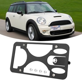 Heavy Duty Front License Plate Frame Compatible with Mini Convertible (F57) 2014-2021, Rust Proof Tow Hook Car Plate Holder, License Replacement Bracket with Mounting Kit for Easy Installation