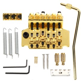 Electric Guitar Tremolo Bridge System Metal Vibrato Bridge for Floyd Rose Style Replacement(Gold)