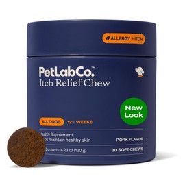 PetLab Co. Itch Relief Chews - Support for Dry, Occasionally Itchy Skin & Coats - Formulated with Turmeric, Omega 3 & 6, Honey - Packaging May Vary