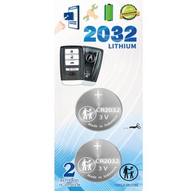 Key FOB Battery fits 2014-2021 for Acura ILX MDX RDX RLX TLX Smart Key Remote Keyless Fob for FCC ID: ACJ932HK1210A, A2C32523200, A2C30399700, KR5V1X (2 Pack CR2032)
