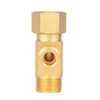 Breezliy Brass Angle Stop Add-A-Tee Valve, 3/8-Inch Compression Inlet x