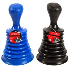 Sink Plunger Hand Held Mini 7 inches PE PVC Plastic 2 Assorted Colors 3.00, Case of 24