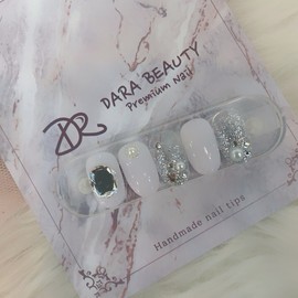 Next day delivery⭐Winter white syrup glitter nail⭐ / 다음날발송⭐겨울 화이트시럽 글리터네일⭐