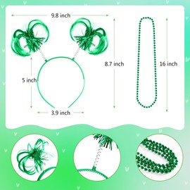 Tutu Costume Accessories Set - Tulle Tutu Skirt 4 Layered Tutu Wear Pom Pom Headband with Heart Glasses Necklace and Tube Socks (Green)