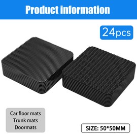 24Pcs Rug to Carpet Gripper, Rug Gripper for Carpeted Floor, Invisible and Traceless Anti Slip Foot Pad Fixing Sticker Suitable for Carpeted Floor Stair Sofa Cushion Car Boot Liners