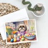 Caroline's Treasures DAC6901GCA7P Decorating Easter Shih Tzu Greeting Cards Pack