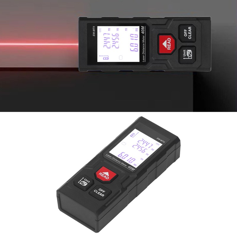 Laser Distance Meter Millimeter Level Accuracy 40m Range Red Light