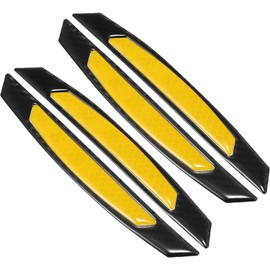Edinstry 4 Pcs Car Door Edge Reflective Stickers Protection Guard Strips Universal Car Truck SUV Anti-Collision Sticker Decal Car Side Door Edge Guards Protector Black Yellow
