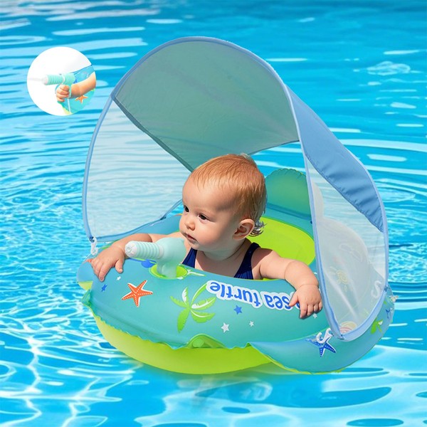 Baby Swimming Float, Inflatable Baby Pool Float with SPF 50+