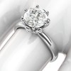 Solid Sterling Silver Romantic Flower Style 6-Prong Set 2.0 CT