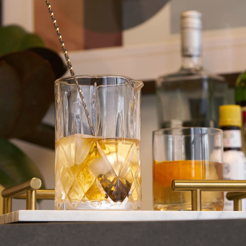 Viski Crystal Cocktail Mixing Glass - Cocktail Pitcher Mixing Glass