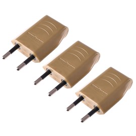 Euro Plug 6A, Plug 230 V, Flat Plug, Schuko Plug - Flat, Power Plug - Flat, Euro - 2-Pin Flat Plug, European Flat Plug, Easy Installation, Gold Metallic - 3 Pieces