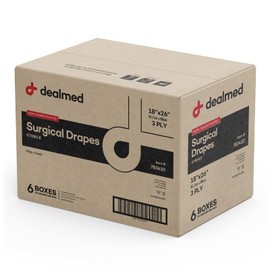 Dealmed Non-Fenestrated Sheets – 50 Count 3-Ply Poly-Lined Drape Sheets, Blue Material, Perfect for Hospitals, Medical Facilities, and Physicians’ Offices, 18" x 26" (Pack of 6)