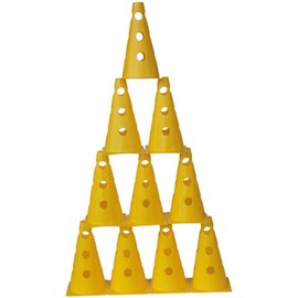 Set of 10 Multi Plug with Hole Premium 23 cm. Colour: Yellow