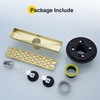 12 Inch Square Shower Linear Brushed Gold Bathroom Floor Drain