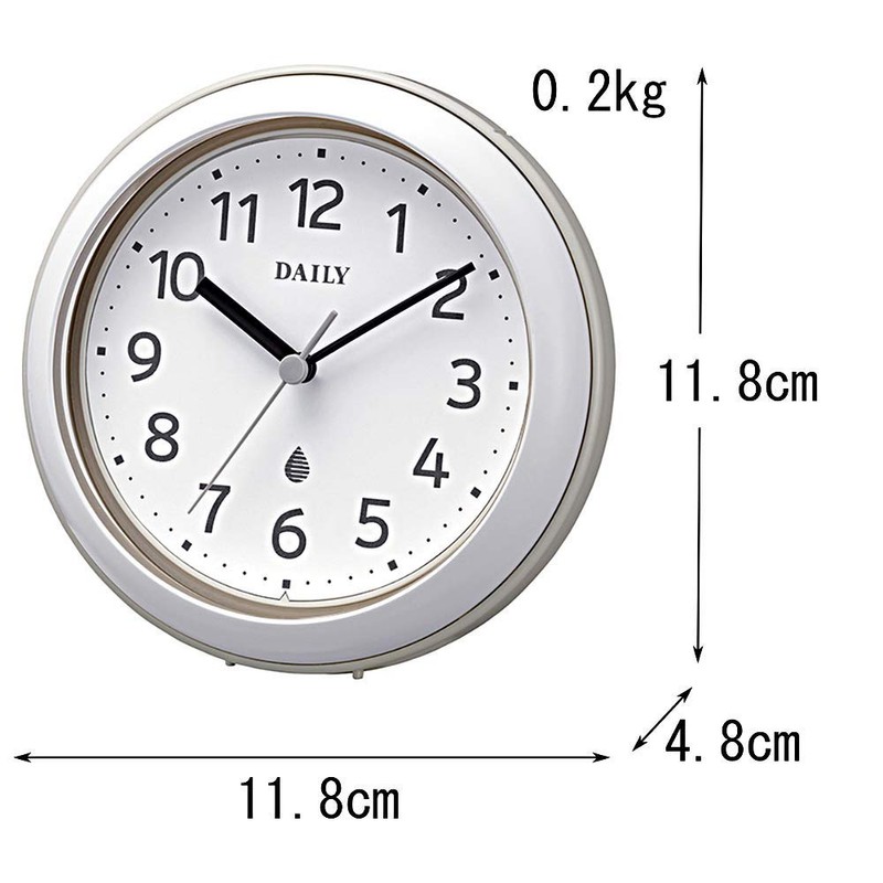 RHYTHM 4KG711DN08 Wall Clock, Table Clock, Waterproof, Dustproof, Aquapark DN