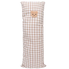 Cotton Baby Side Sleep Pillow Cute Plaid Bear Embroidery Pattern Soft Breathable Washable Infant Pillow