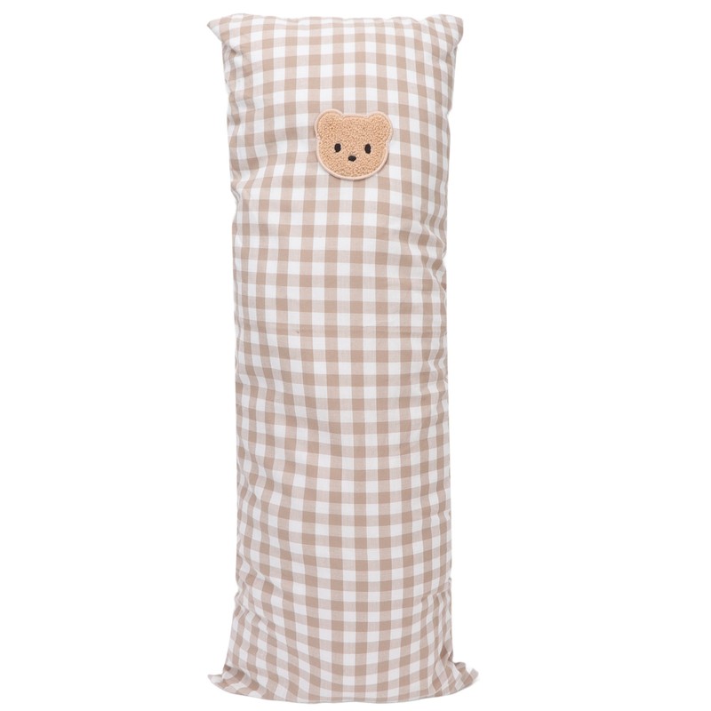Cotton Baby Side Sleep Pillow Cute Plaid Bear Embroidery Pattern