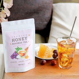 H&F BELX Honey Grape Rooibos Tea, Caffeine-free, Sugar-free, Calorie Free, 0.7 oz (2.0 g) x 20 Packets