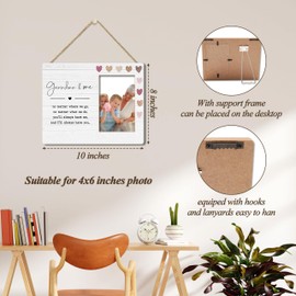patcate Grandma 4x6 Picture Frame, Grandma & Me, New Grandma Gifts, Mothers Day Gifts, Wood Bedroom Desk Decor, Best Grandma Ever-B06