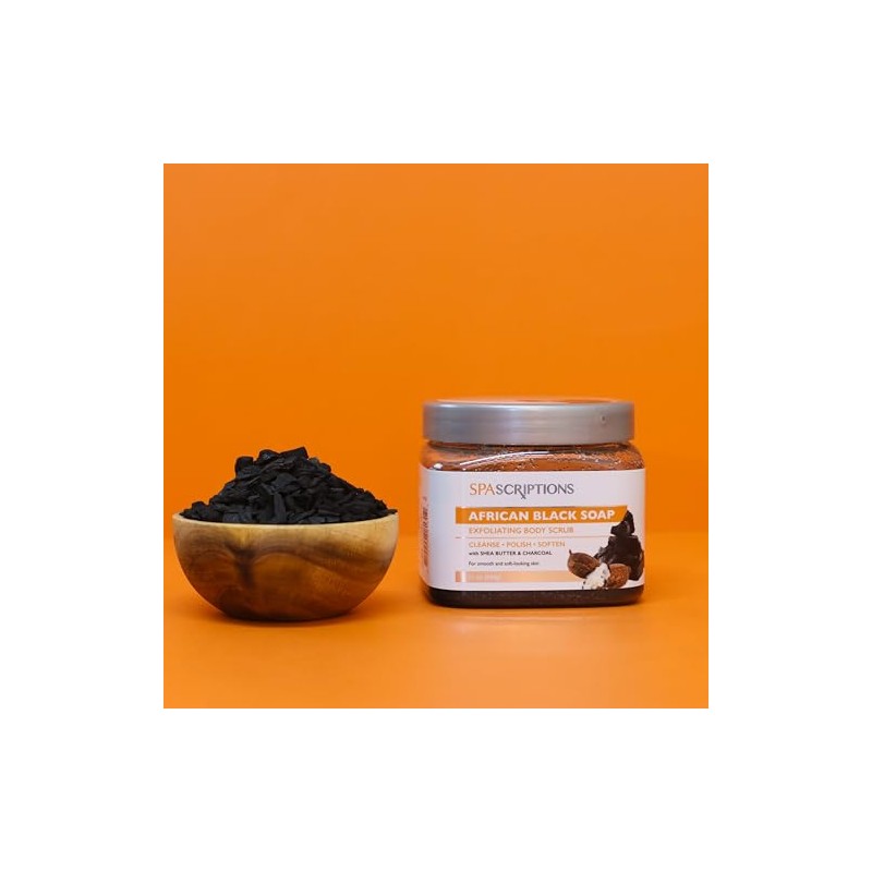 SpaScriptions- Jabón negro africano Spascriptions Exfoliante corporal con manteca de