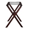 Homeroots Hotel Cherry Mahogany Folding Luggage Rack With Black Straps