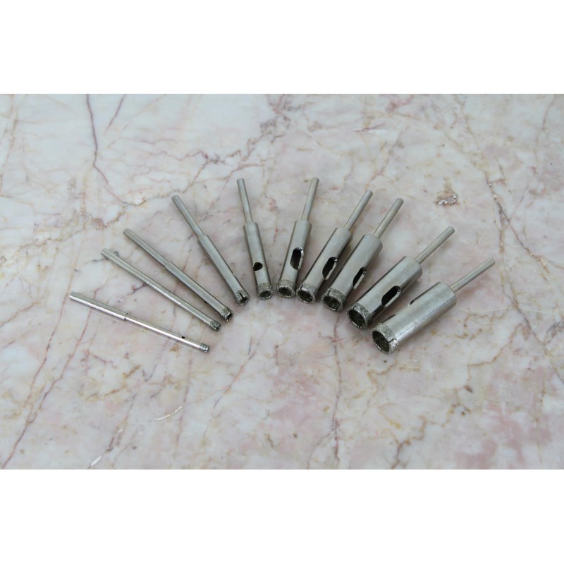 TEMO 10 pc 1/8 to 1/2 Inch Premium Diamond Coated