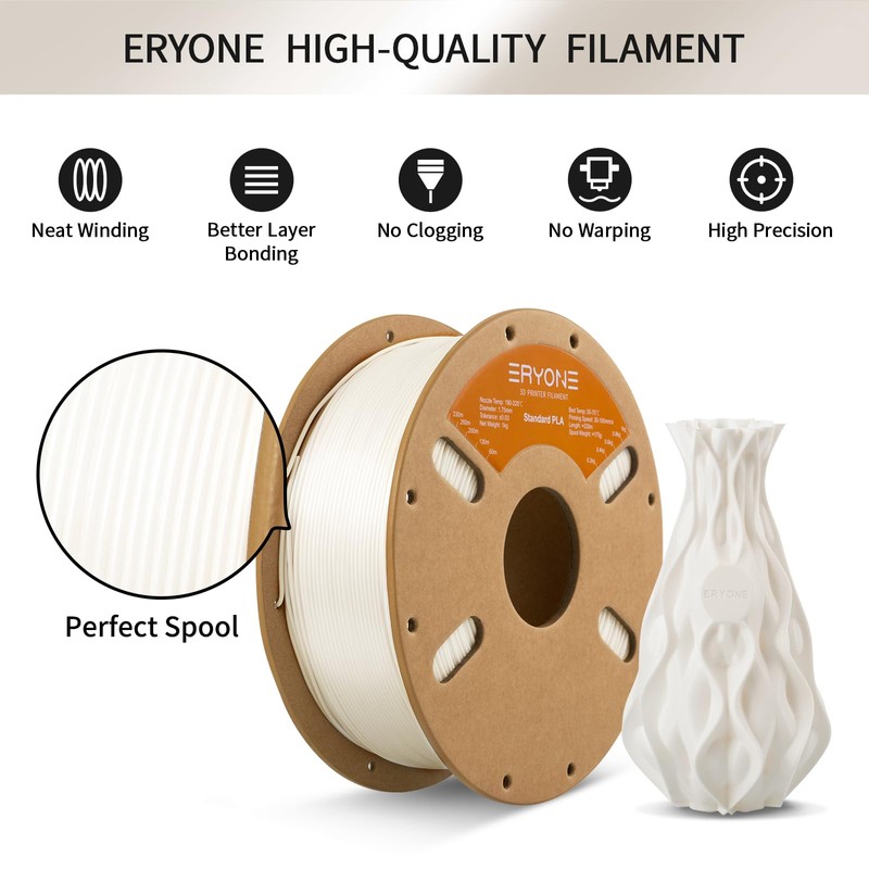ERYONE PLA Filament 3D Printer PLA Filament 1.75mm +/- 0.03mm,