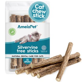 AmeizPet Silvervine - Palillos Dentales para Limpieza De Dientes De Gato, Palitos Masticables Dentales para Gatos - Matatabi Cat Dental Care, Juguete 