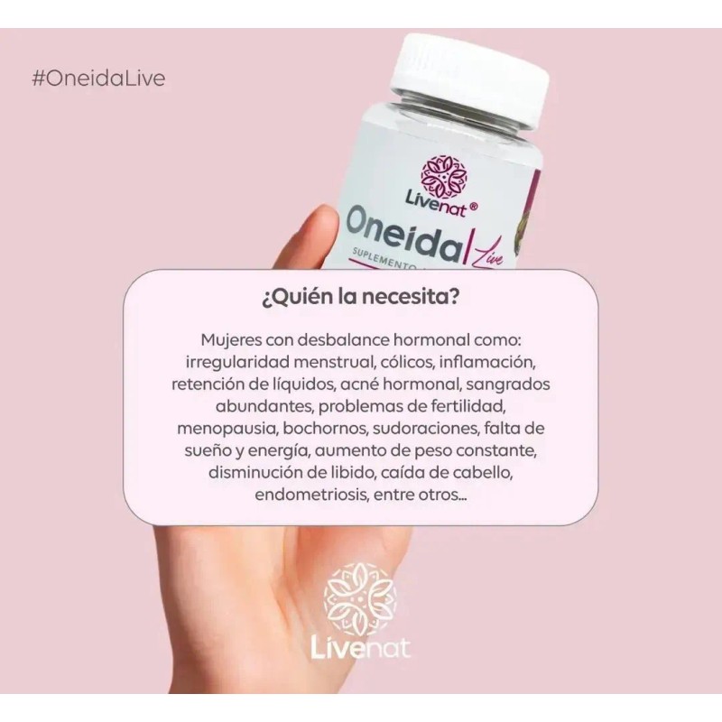 Oneida Womanlive Livenat Contrrol Hormonal Y Vitaminas Sin Sabor