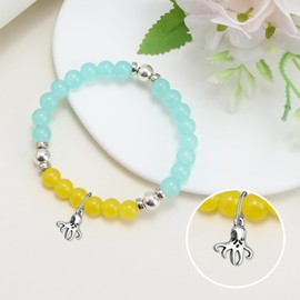 Friendship Beaded Bracelets for Women Funny Best Friend Gift for Her Octopus Lover Sister Long Distance Friendship Gifts Birthday Graduation Stretch Beads Bracelets for Best Friends Bestie Sister