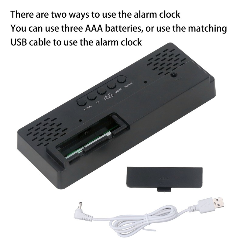 Colorful LED Digital Alarm Clock Large LED Screen Electronic Alarm