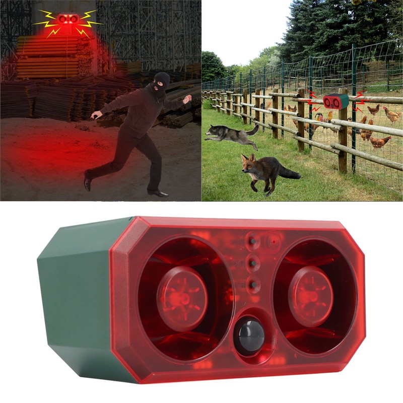 Outdoor Solar Motion Sensor Alarm Waterproof 13 Sounds Dog Barking