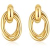 GUOMTGH Gold/Silver Chunky Gold Earrings For Women Trendy Statement Geometric