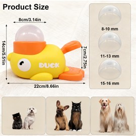 2-in-1 Dog Interactive Treat Dispenser Toy - Durable Food Puzzle Slow Feeder, Duck Shape Enrichment Toys with Button, Mentally Stimulating Toys for Dogs/Cats/Pets