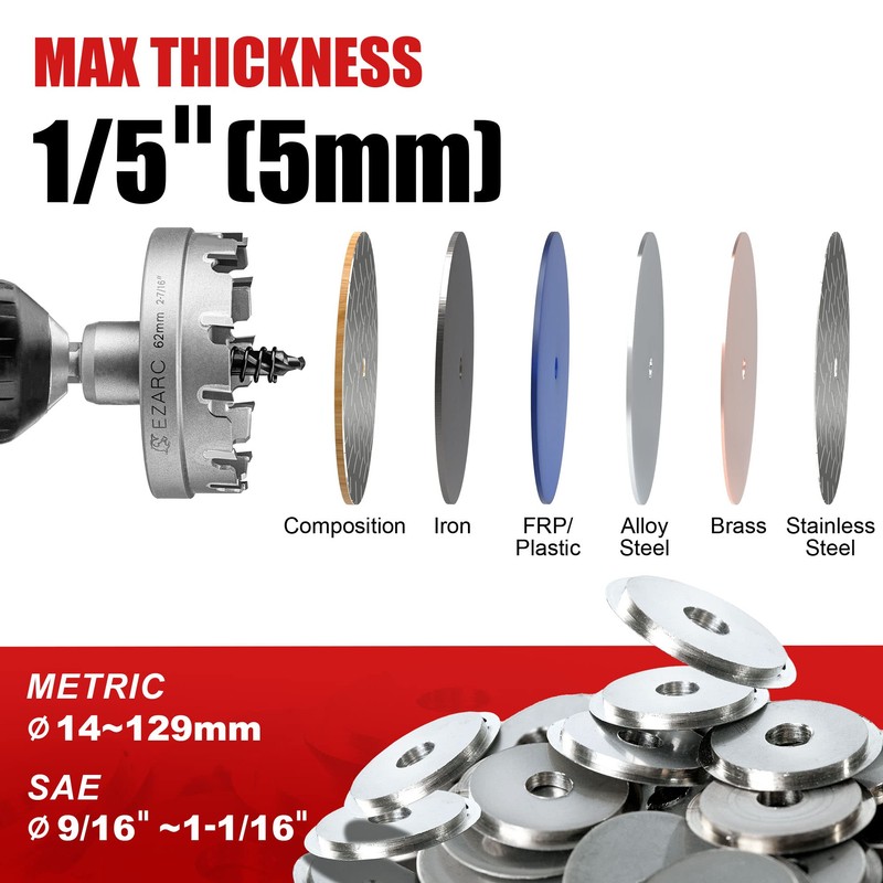 EZARC Carbide Hole Cutter Heavy Duty for Stainless Steel, Technical