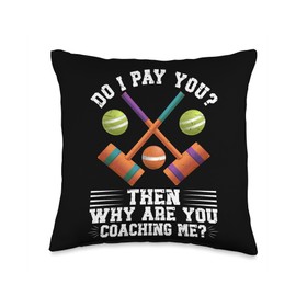 Croquet Game Set Crokay Lawn Game Clothing Mallet Game Set Wicket Club Croquet Player Throw Pillow, 16x16, Multicolor