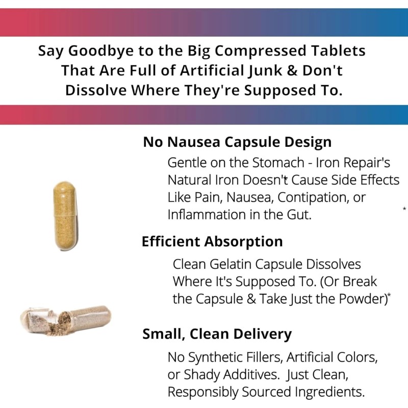 Three Arrows Iron Repair Plus Natural Iron Supplement 90 Gelatin