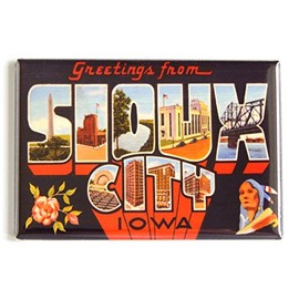 Greetings from Sioux City Iowa Fridge Magnet (2 x 3 inches)