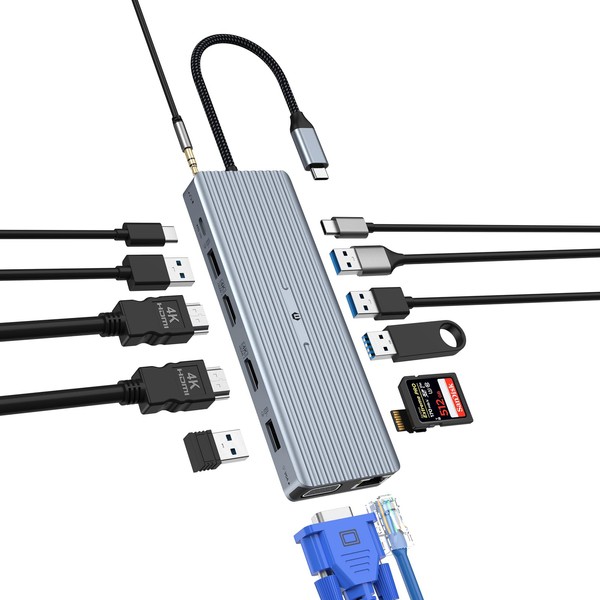 Tymyp 14 in 1 USB C Docking Station, Multiport USB