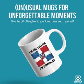 I'm Not Yelling I'm Dominican Funny Dominican Gifts For Family Friends New Citizenship Dominican Flag Novelty Drinkware Ceramic Mug 11 oz White