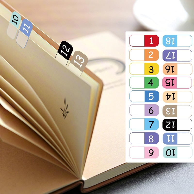 Number Index Labels Multicolor Alphabet Tabs 1-50 1-100 Tab Dividers