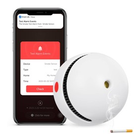 1 Pack Interconnected Smart Smoke Detector Smoke Alarm Bluetooth Real-Time App Alerts, Wi-Fi Smoke Detector Fire Detectors for Home Connectivity & 10-Year Battery Life & Multi-User Binding